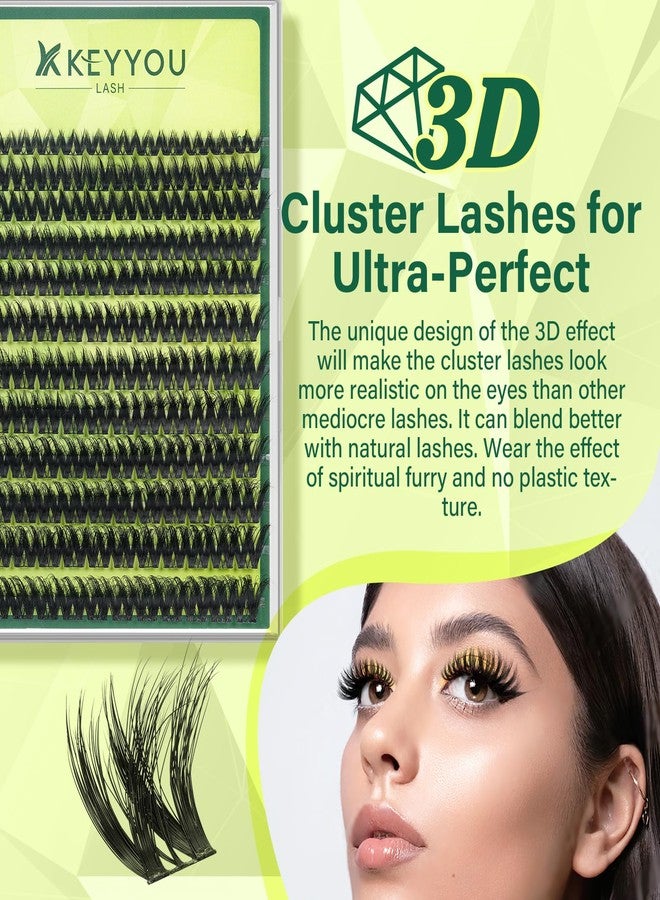 KEYYOU Lash Clusters 3D Effect Eyelash Clusters 144pcs D Curl Wispy Lashes Cluster 8-18MIX Natural Soft DIY Lash Extension at Home(PuffSilk V3D01-D-8-18MIX) - Image 3